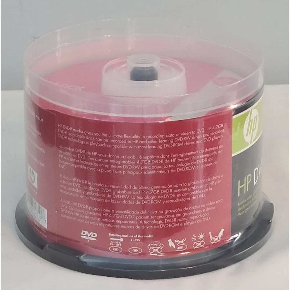 HP DVD-R 50 Pack Recordable Discs Blanks 16x Data 4.7 GB 120 Minute Video New